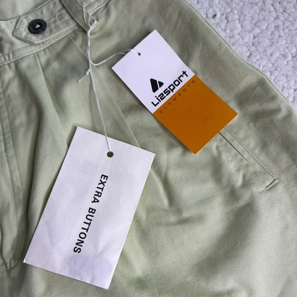 Lizsport Vintage Pleated Women's Light Green Shorts